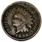 1898 Indian Head Cent F Fine Condition Penny 1c Cent - 0612