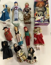 VTG Doll Lot of 11 Mixed Makers Materials Ethnicities Gender Age & Condition