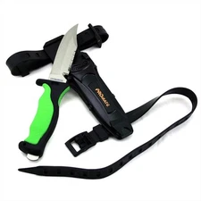 Promate Sharp Full Tang Titanium Blade Scuba Dive Knife Snorkeling Spearfishing