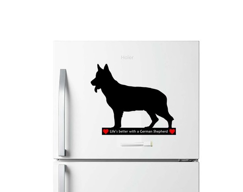 German Shepherd Gift Flexible Dry Wipe Fridge Magnet max 12" x 8" and Marker Pen - Picture 3 of 5