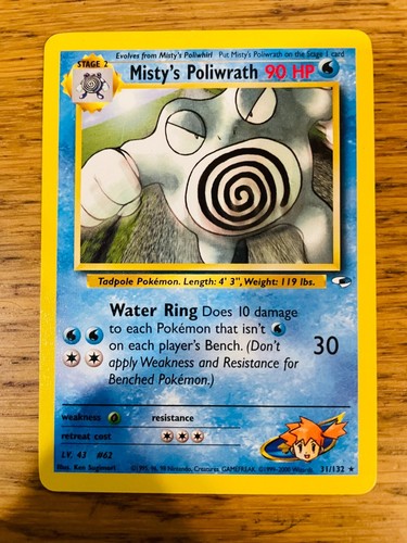 Misty's Poliwrath (31/132) Rare Gym Heroes Set Pokemon Card! FREE P&P! - 第 28/44 張圖片