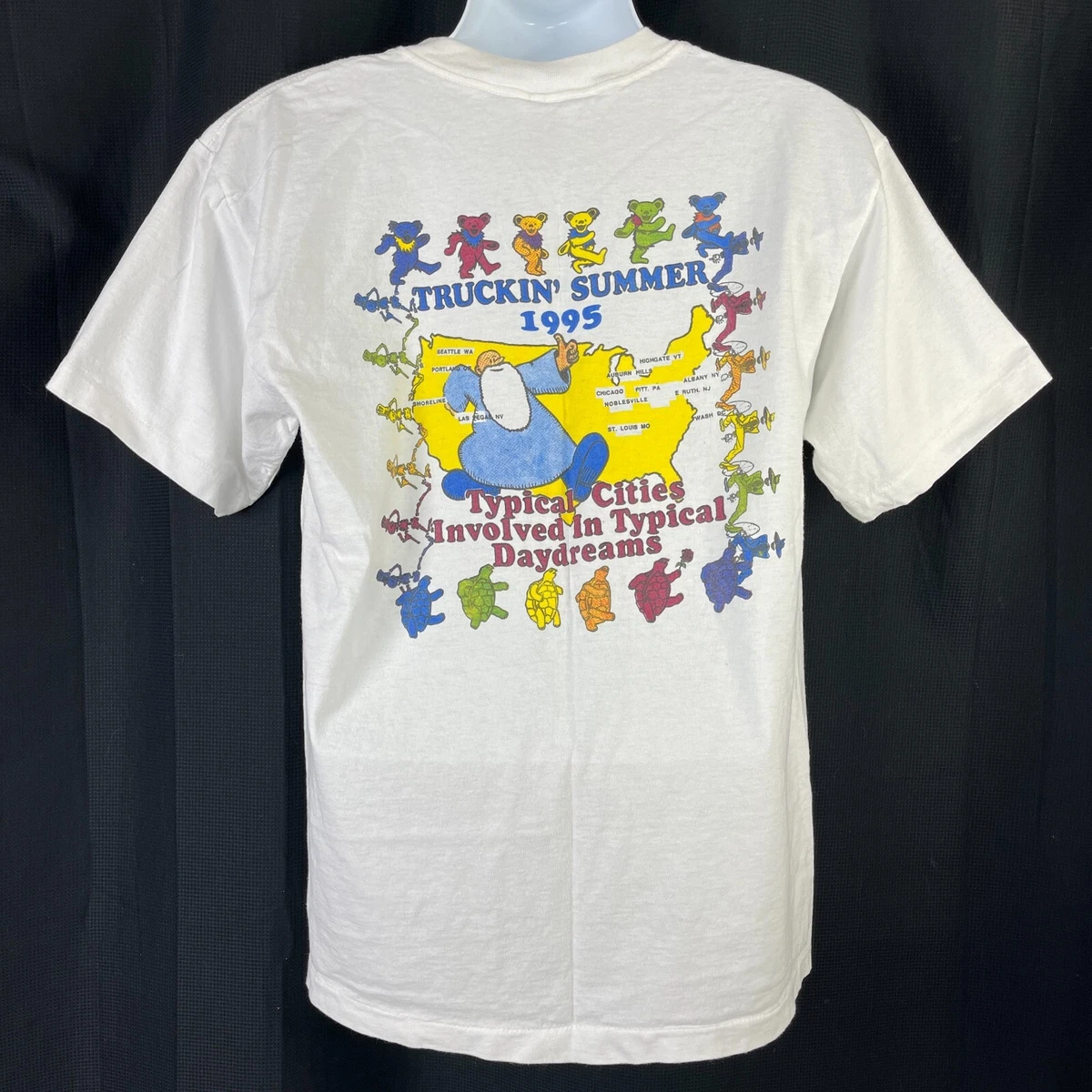 Grateful Dead Vintage Wheel Truckin Summer 1995 Concert Tour L T-Shirt Large USA
