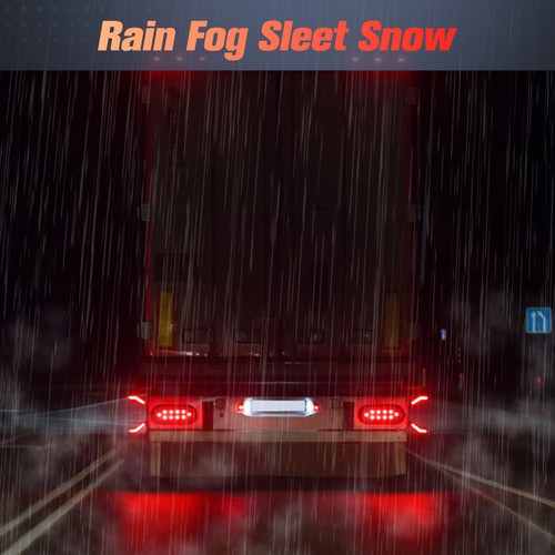 Truck LED Sealed RED 6" Oval Stop/Turn/Tail Light Marine Waterproof with 3-pin - Picture 10 of 14