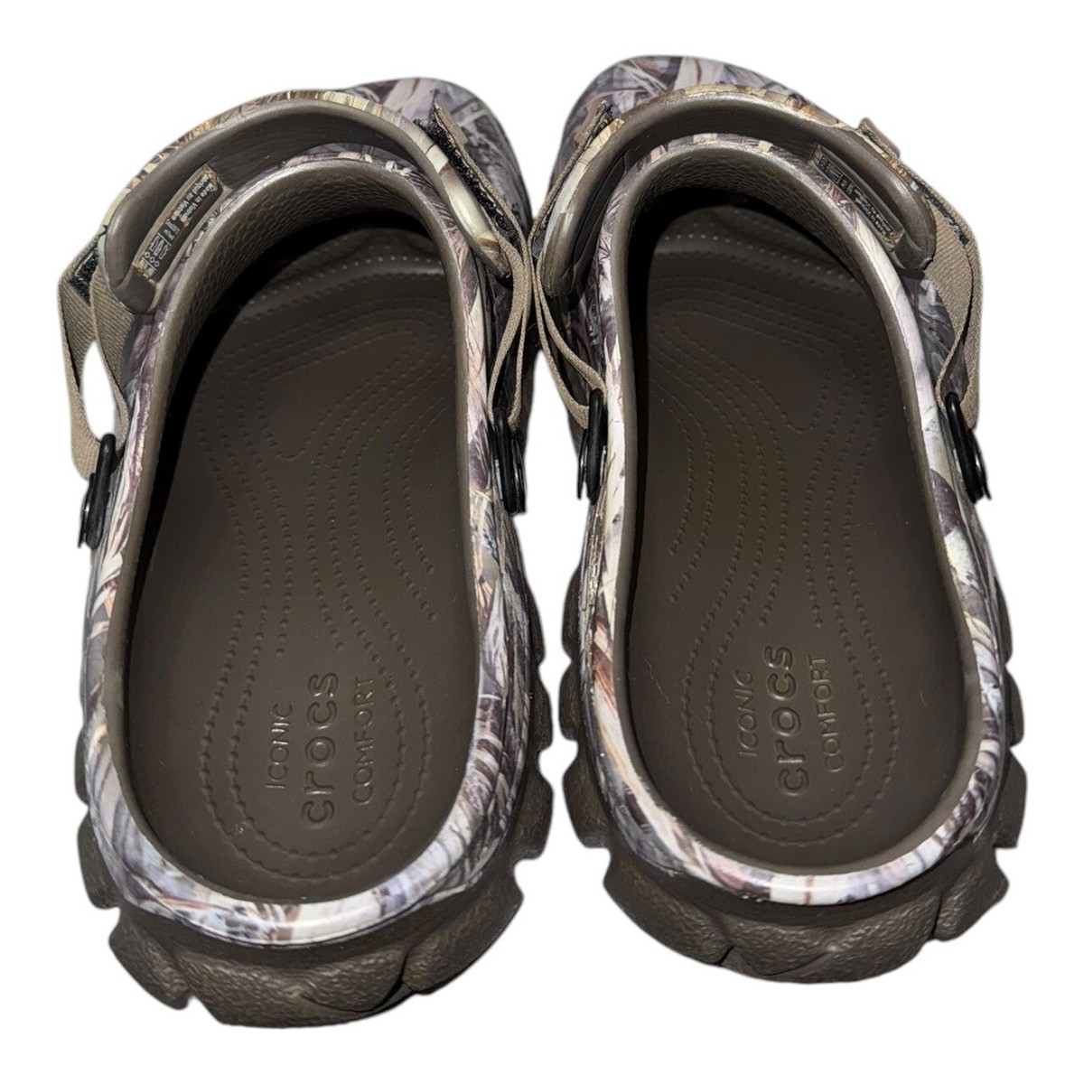 CROCS ICONIC COMFORT CLOGS UNISEX CAMOUFLAGE COLOR SIZE M7 CROCS ICONIC COMFORT CLOGS UNISEX CAMOUFLAGE COLOR SIZE M7