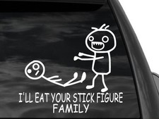 Fgd Funny Zombie Ill Eat Your Stick Figure Family Vinyl Decal 10 X 8.5