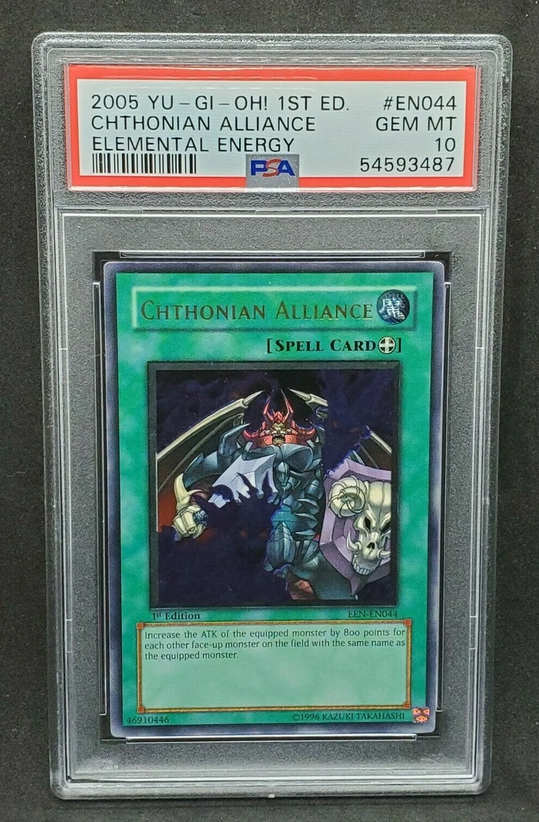 Yugioh PSA 10 GEM MINT Chthonian Alliance EEN-EN044 1st Edition Ultimate Rare