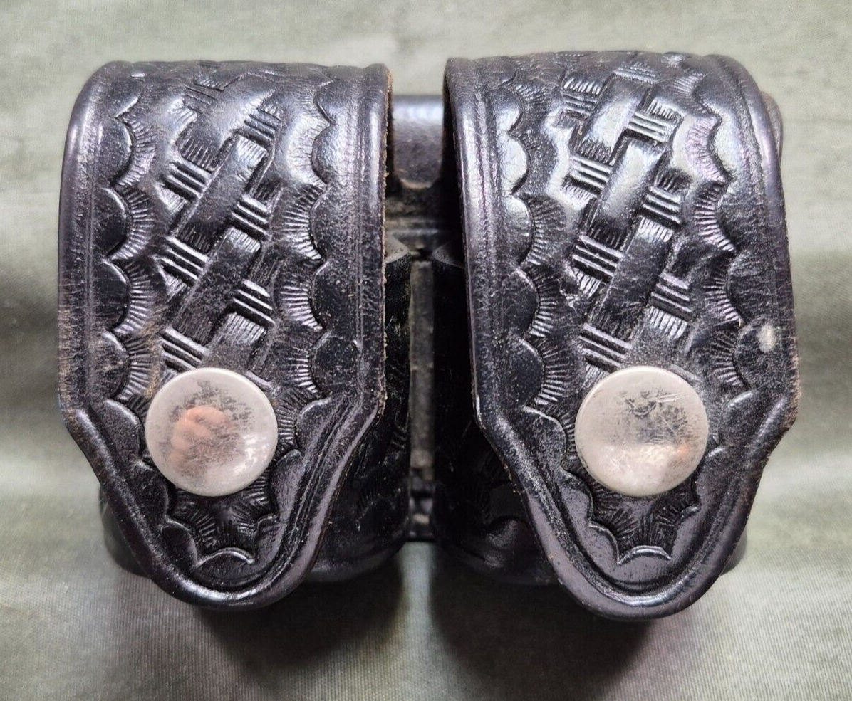 HKS Six Second Reload 103 Med Basketweave Double Leather Speedloader Holder  12