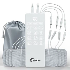 Tens Unit Muscle Stimulator 4 Channel Device Rechargeable Lightweight
