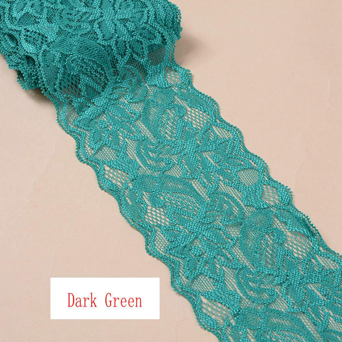 BENECREAT 30 Yards Lace Fabric Stretch Elastic 3.15 Inches Wide Trim Lace For Headbands Garters Wedding Bouquet Making - 30 Colors, 1 Yard Per Color - Foto 8