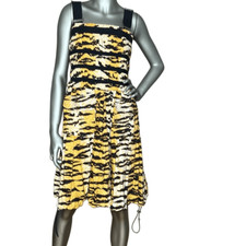 D&G by Dolce & Gabbana Sleeves Midi Dress Tiger Print (015)