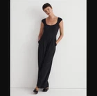 Madewell NEW NWT Womens Black 6 Cap Sleeve Crop Wide Leg Jumpsuit