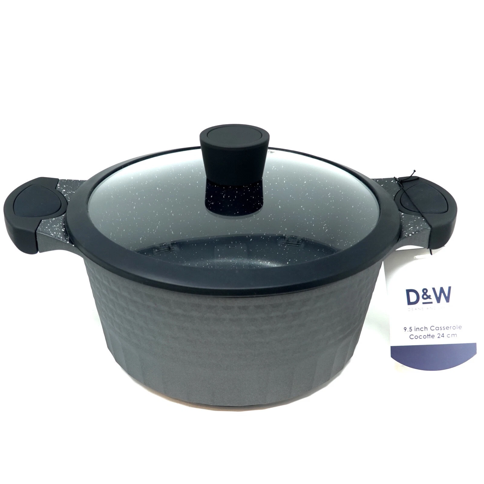 D&W 9.5” Pot/Casserole With Glass Lid Deane&White Cookware, For All Stovetops