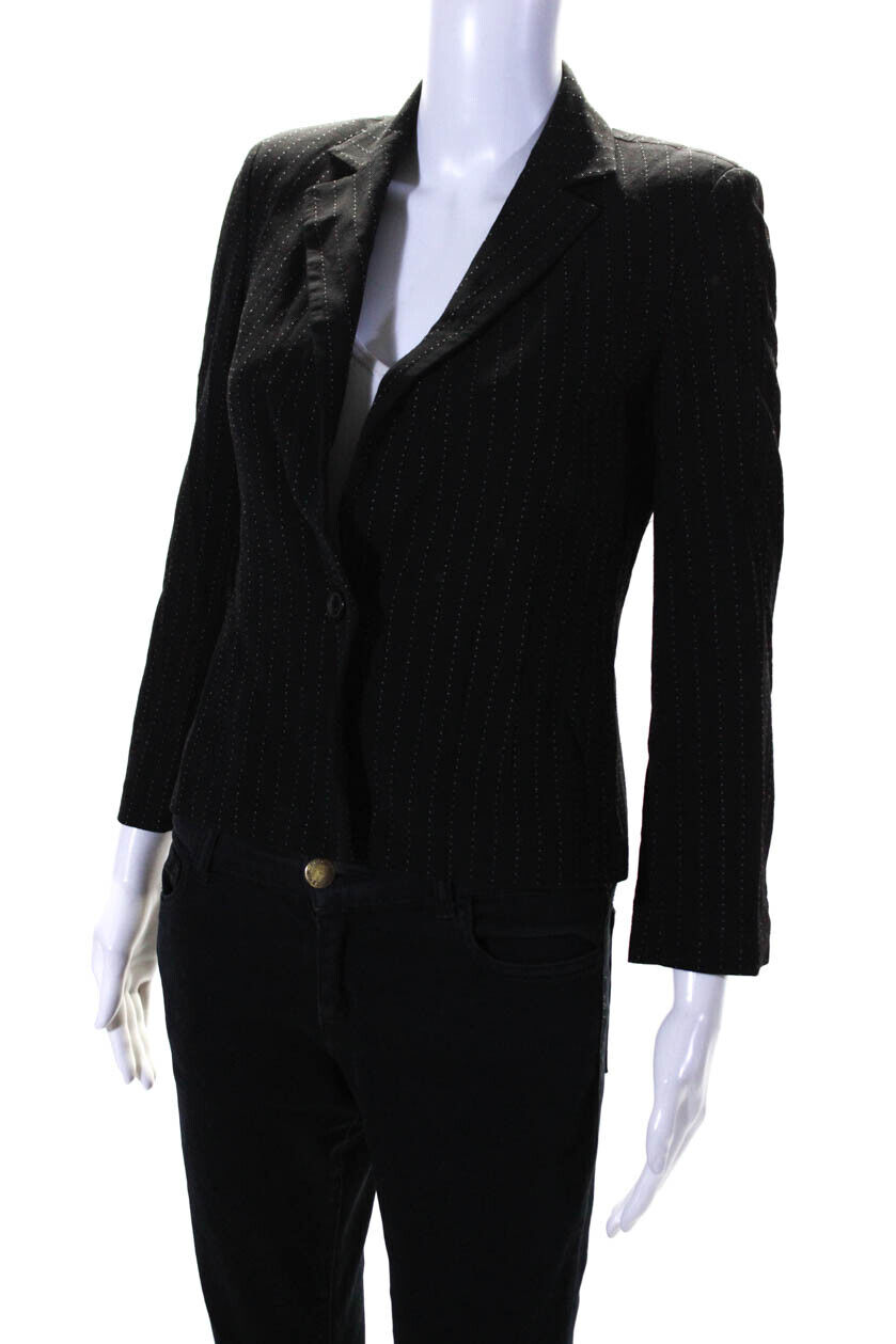 Lida Baday Womens Black Wool Striped One Button L… - image 3