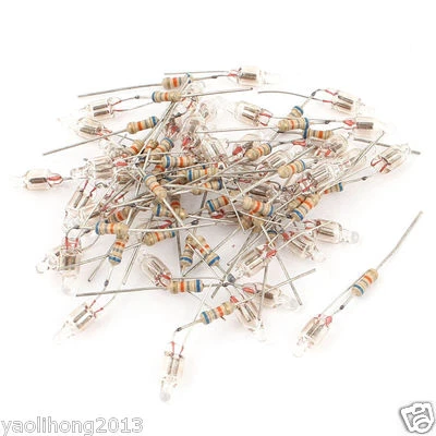 25pcs Neon Bulb Indicator Lamp Red Neon 5x10mm With Resistor 100V-220V - Image 1 of 2