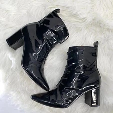 RAYE lace up patent leather ankle boots heeled  sz 8 womens