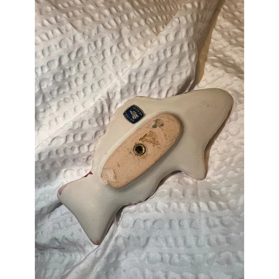 MacKenzie-Childs Ceramic Fish Knob 5in Colorful Checker Pink Pull Handle - Image 3 of 4