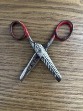 Antique Leaf Design Sewing Scissors USA 4”