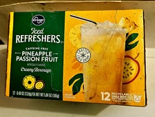 KROGER-ICED REFRESHERS PINEAPPLE PASSION FRUIT FLAVOR-CREAMY BEVERAGE-12 PODS