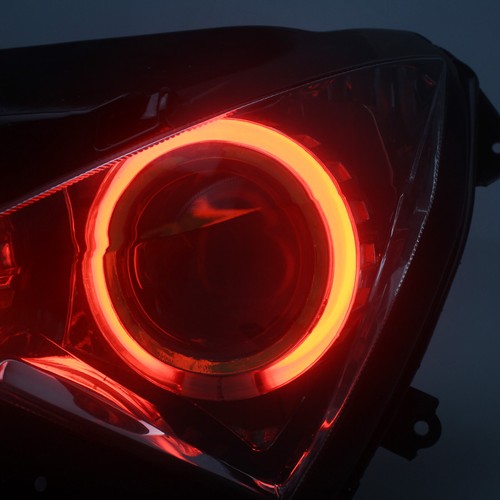 Motor Front Headlight Assembly Red Angel Eye For Kawasaki Z250 Z300 Z800 2013-16 - Picture 4 of 22