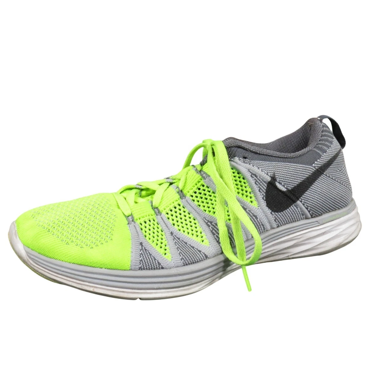 Nike Mens FlyKnit Lunar 2 620465-700 Gray Volt Running Shoes Lace Up Size 13 NIKE FLYKNIT LUNAR 2 RUNNING SHOES MEN US 11.5 GRAY VOLT  main image 2