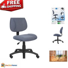 Ergonomic Blue Task Chair with Lumbar Support  Adjustable Height, Max 275 lbs