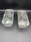 VTG Federal Glass Refrigerator Dishes Set of 2 Art Deco 1930s-40s