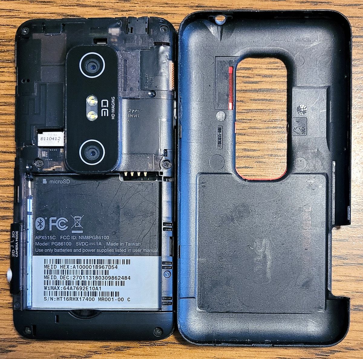 HTC Evo 3D / PG86100 / APX515C - Black and Red ( Sprint ) Very