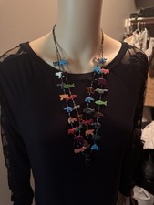 Native American Zuni Double Strand Fetish Necklace