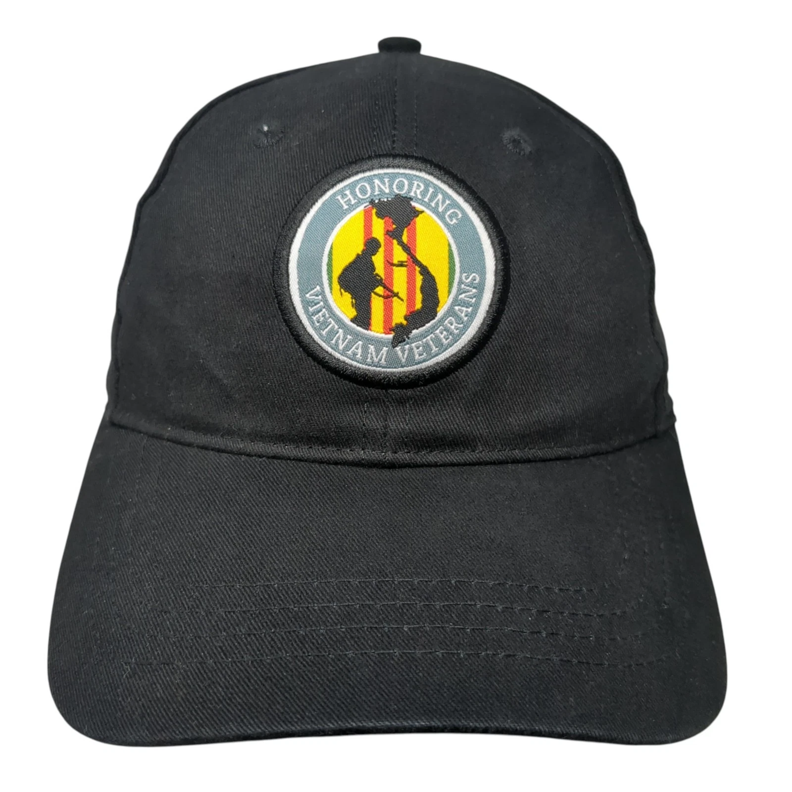 Honoring Vietnam Veterans USAA Strapback Baseball Cap Black One Size Adjustable