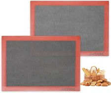 Perforated Baking Mats, 2 PCS Eclair Silicone Mat for Half Sheet, Non-Stick Reus