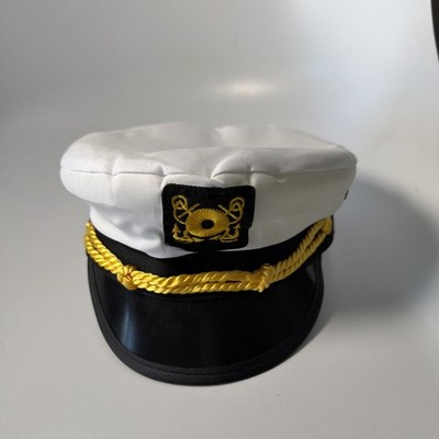 Yacht Captain Hat Costume  Adjustable Sailor Gilligans Island New Set Of 3 Caps
