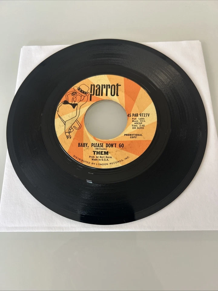 THEM / VAN MORRISON Gloria/Please Don’t Go Parrot Records Promotional Copy 45 Foto 3 de 4
