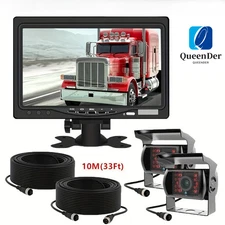 7" HD Car Rear View Monitor with Dual Heavy Duty CCD Backup Cameras-Night Vision