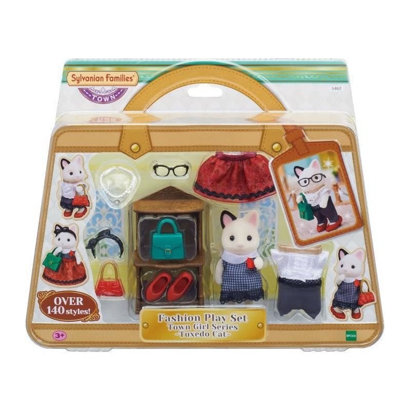Valisette de mode et grande soeur chat bicolore Sylvanian Families 5462 aux finitions premium
