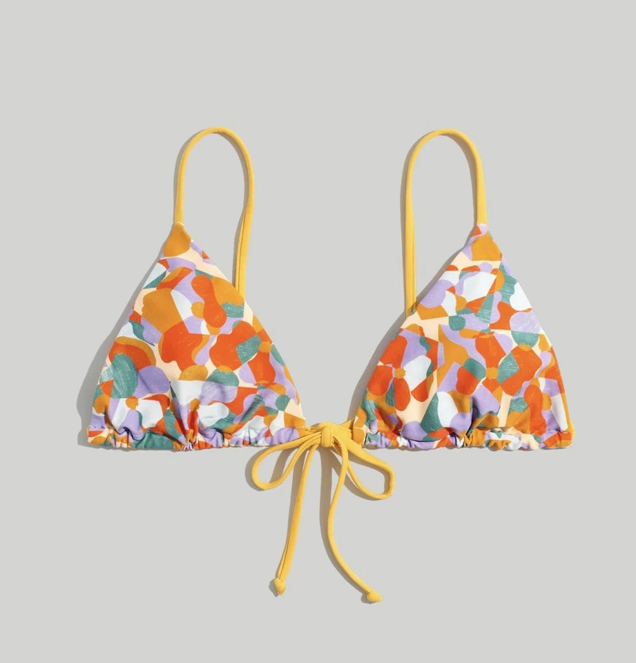 Madewell x OOKIOH Ipanema String Bikini Top in Floral Print Size Medium NWT - Image 3 of 4