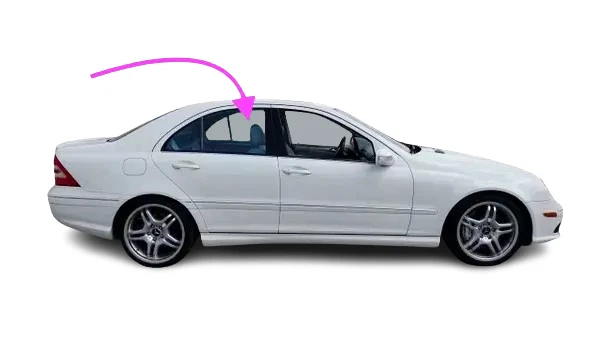 Fits: 2001-2005 Mercedes Benz C280/230 4D Sedan Rear Right Door Window Glass - Image 2 of 4