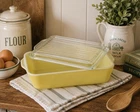 Vintage Pyrex Yellow #503 Refrigerator Dish 1-1/2 Quart w/Ribbed Lid #503-C