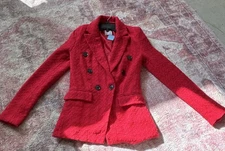 SO Red Button Blazer Jacket with Pockets Women's XS
