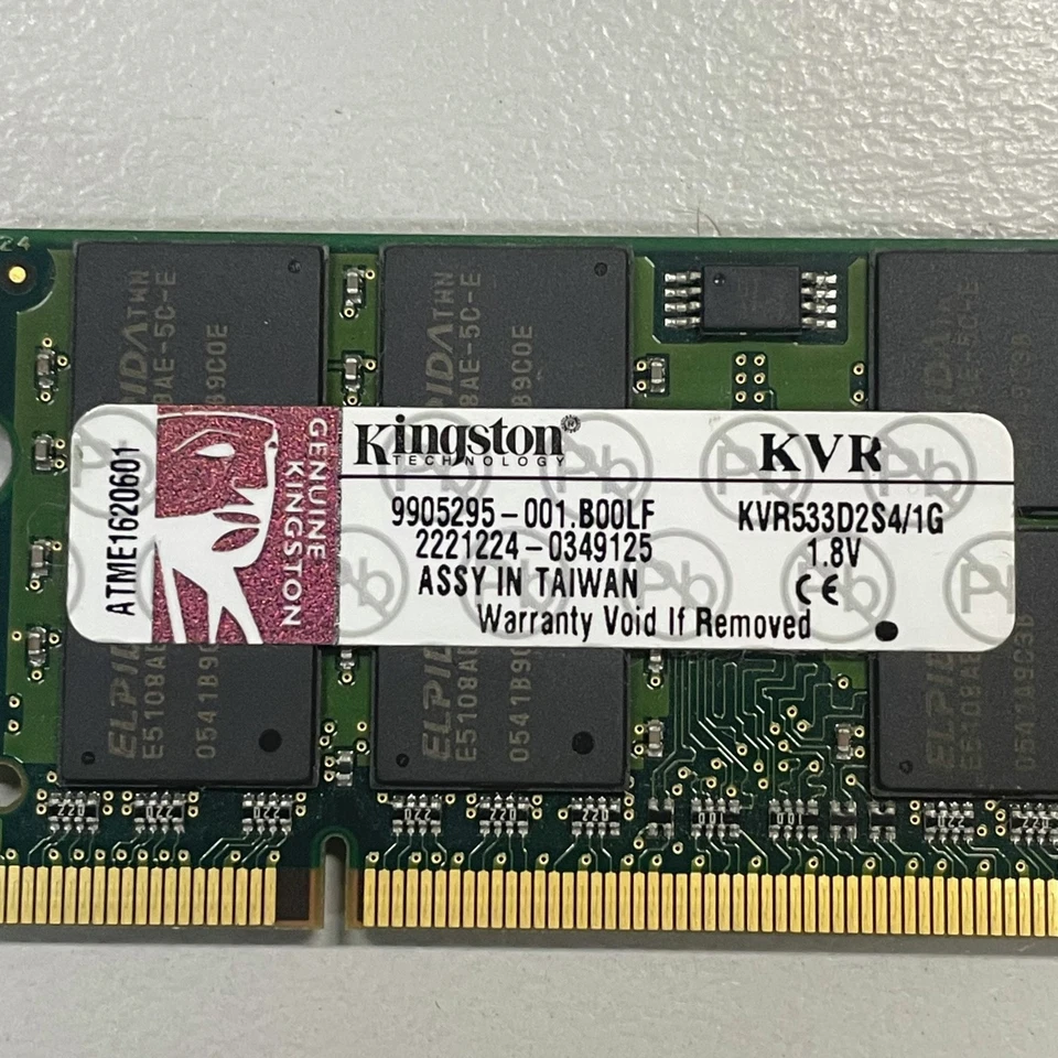 Kingston 1GB DDR2 RAM PC2-4200 533MHz non-ECC Unbuffered SODIMM KVR533D2S4/1G - Image 2 of 4