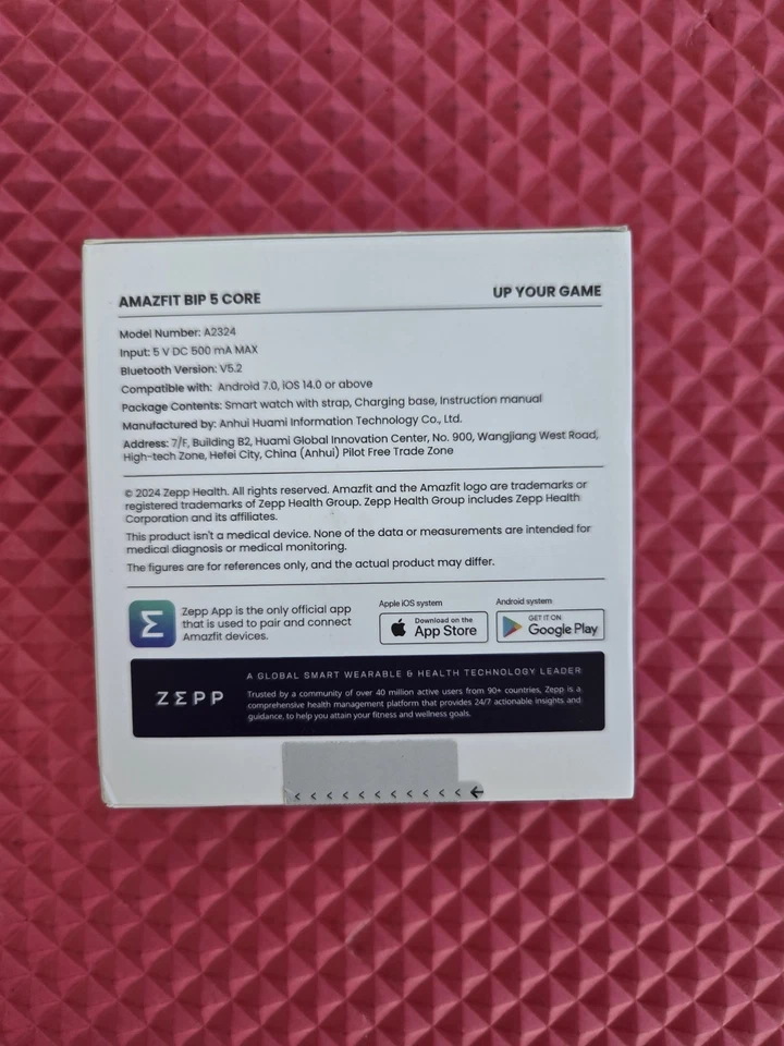 AMAZFIT BIP 5 CORE SMARTWATCH BLACK MODEL: A2324 (28E) - Image 3 of 4