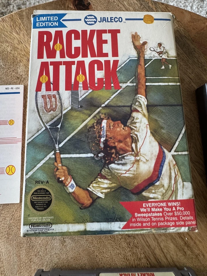 Racket Attack Nintendo NES CIB Box Manual Jaleco Limited Edition Japan - Image 3 of 4