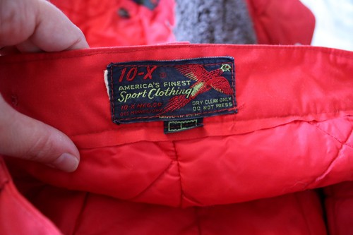 Mens Vintage 10-X Red Winter Hunting Jacket W/ Hood and Pants Size 46 - Picture 12 of 12