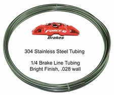 Stainless Steel Brake Line Tubing Kit- 1/4" 12 Foot Coil - Made in USA