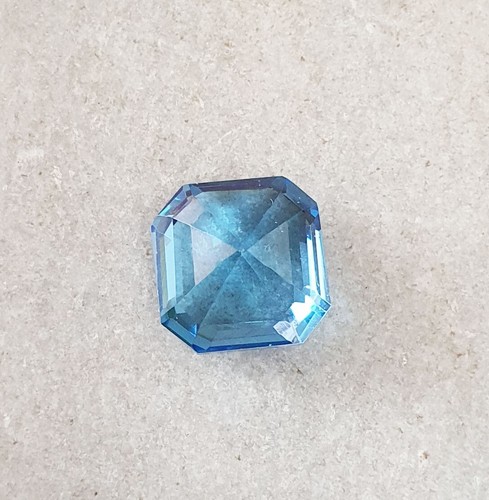 9.58 Ct Flawless Octagon Cut Lab Grown AAA Santa Maria Aquamarine Loose Gemstone - Picture 9 of 9