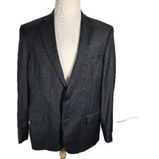 Jos A Bank Reserve Mens 43R Dark Gray Check Wool Lt.Weight Sport Coat B19