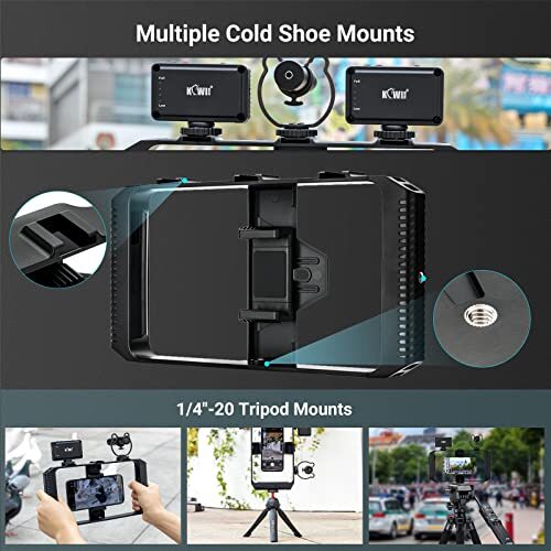 Smartphone Video Rig Phone Filmmaking Handheld Phone Stabilizer for Videomaker - Foto 6 di 7