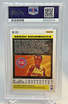 2019 Panini Chronicles Flux Sekou Doumbouya Rookie #594 PSA 10 Gem