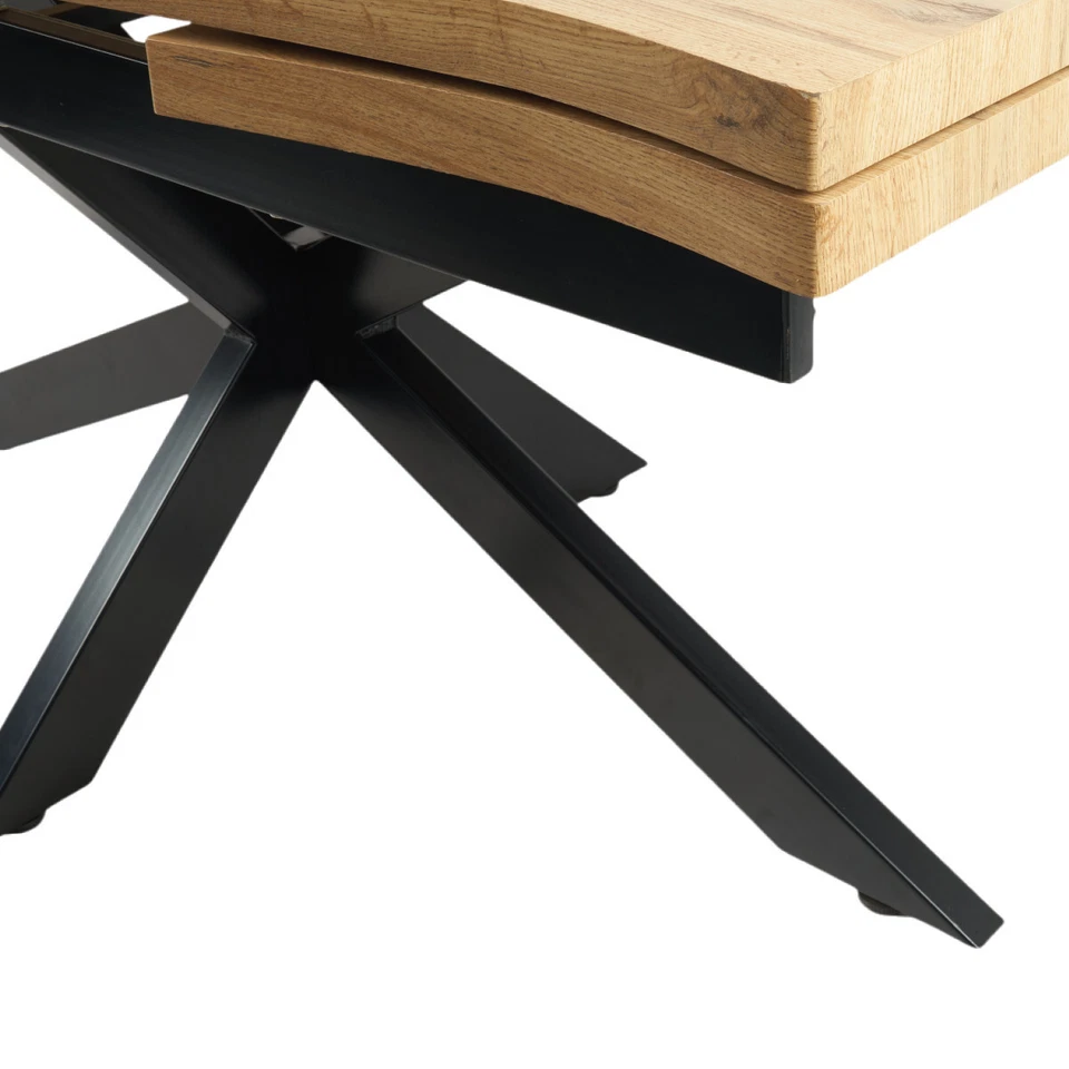 Tavolo allungabile in LEGNO da 160 a 240 cm rovere gambe in acciaio Starwood - Immagine 2 di 4