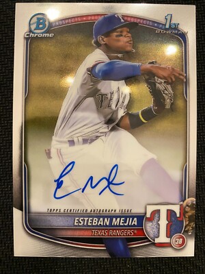 2025 Bowman Chrome ESTEBAN MEJIA #CPA-EM Auto 1st Prospect RC Rookie Rangers