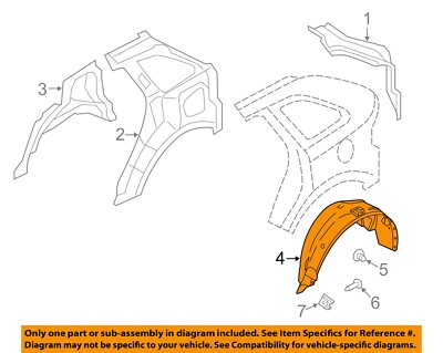 FORD OEM 05-15 Edge Quarter Panel Inner Structure-Splash Shield BT4Z7828371A